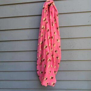 Pink Brown Infinity Scarf 100% Polyester